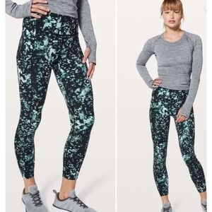 Lululemon Fast & Free 7/8 Tight II Nulux 25" Pixel Haze Multi Black Size 4
